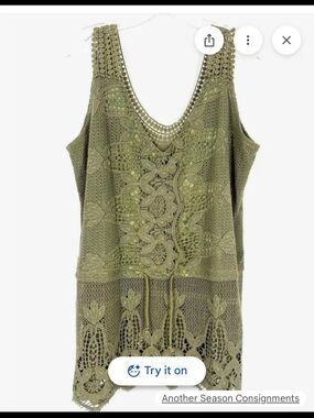 Olive Green Crochet Lace V-Neck Camisole